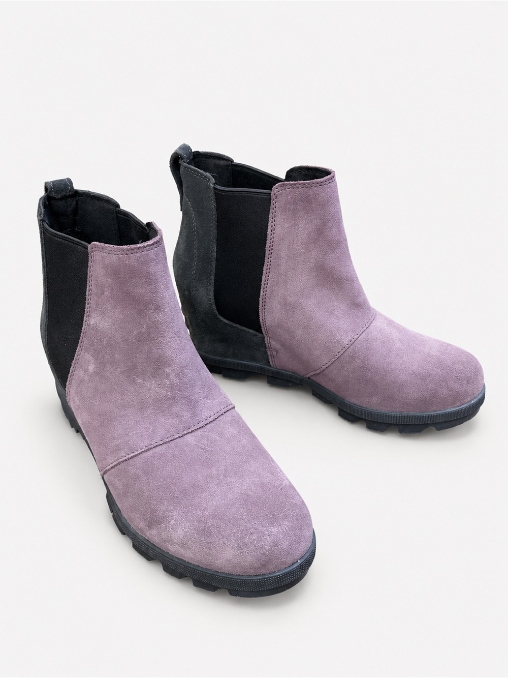 SOREL Joan of Arctic Wedge II Chelsea Bootie Suede Purple Sage Women's 8